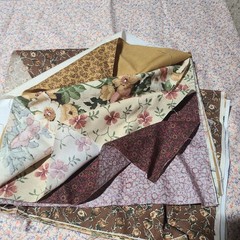 Fat quarters 6 floral print earthy tone fabric quilting