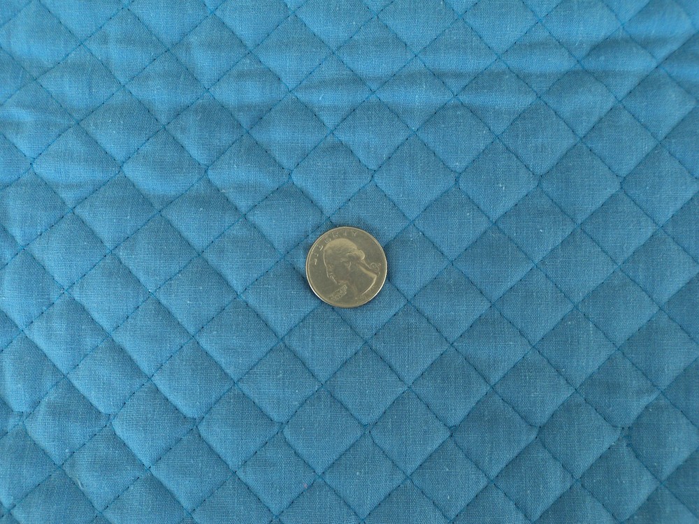 34′ x 43″ wide cotton QUILTED 2 sided fabric SOLID BLUE ON BOTH SIDES
