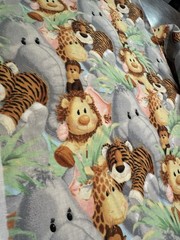 2008 Patty Reed JUNGLE BABIES Cotton Fabric Baby Lion Monkey Giraffe Animals 1YD