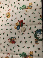 VTG Spring Mills Hallmark Christmas Critters Baby Animals Allover Toss BTFQ