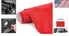 Red Suede Fabric Wrap – 12×60 inch Suede Wrap for Car Interior – Self-Adhesiv…