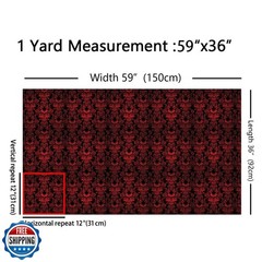 Erosebridal Red Ombre Damask Fabric for Adult Girls and Women, Gothic Victori