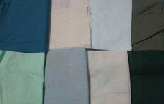 5 lb 0 oz Box of Assorted Fabric Scraps – Assort Greens, some Tie-Dyed FSBTB141