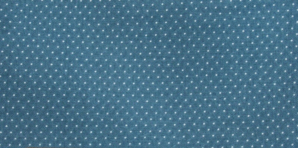 Fabric 100% Cotton YARDAGE DARK POWDER BLUE PINDOT – Dots are White