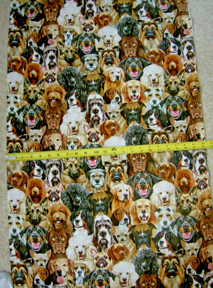 Dogs Dog CD2947 Natural Poodle Retriever Shepherd Timeless Durable Cotton Fabric