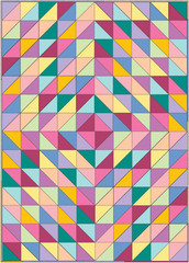 Beginner Lap Throw Quilt Kit 40.5X56.5 Inch Halfsquare Triangle Rainbow