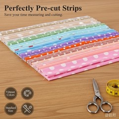 40 PCS Jelly Roll Fabric Strips Quilting Round Dots PreCut Cotton Patchwork