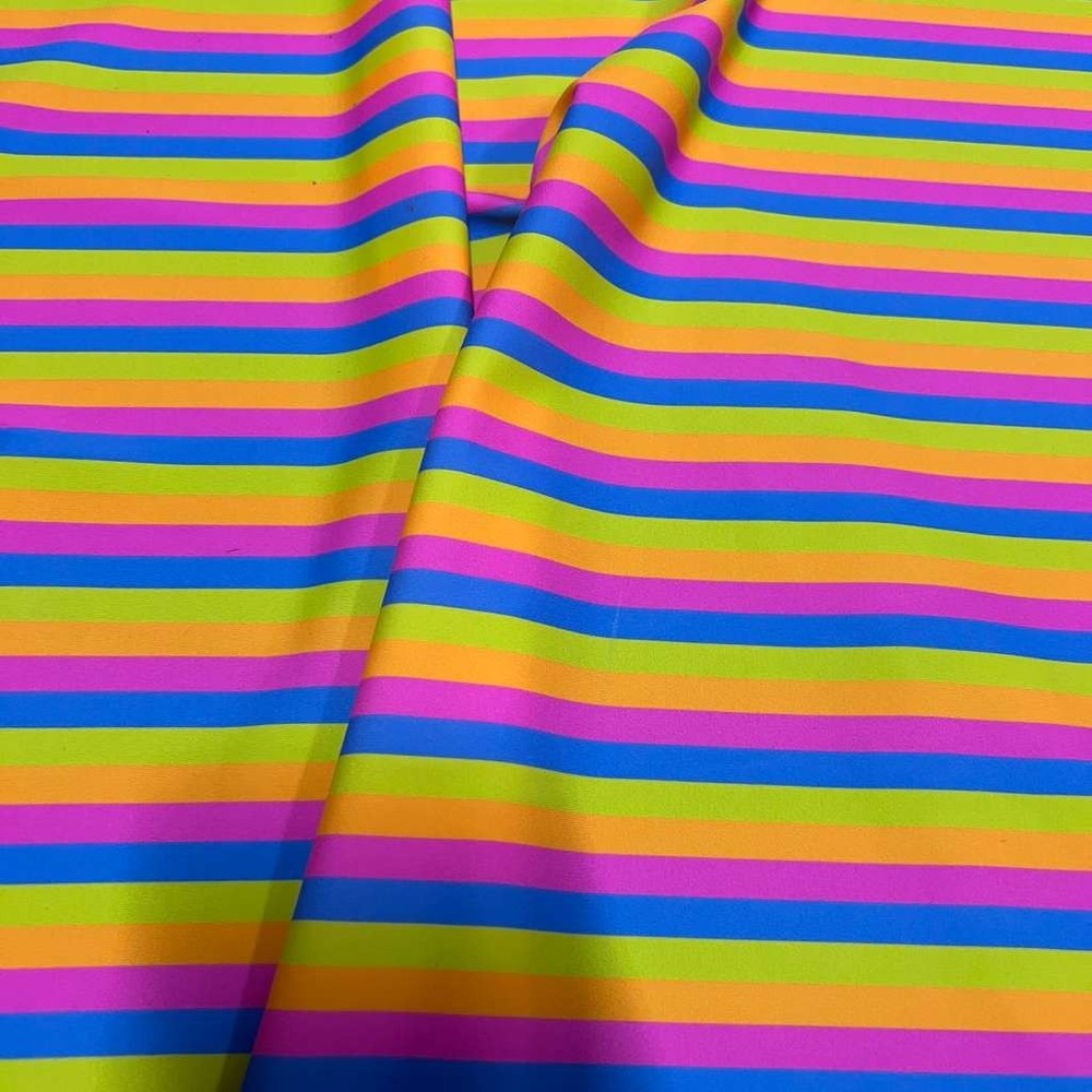 Spandex Stretch Fabric Pastel Colorful Stripes print 60″ wide Swimsuit By Yard