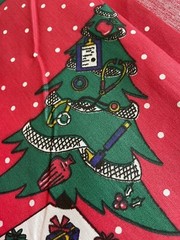 Christmas Tree Fabric Nursing Medical Decorations Red Green 60 x 108