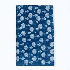 Indigo Blue 100% Cotton Fabric By The Yard Running Craft Sewing Floral Fabric