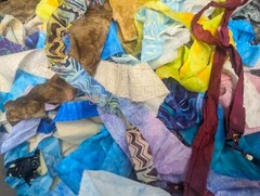 Lunn Fabric Scraps 1 Pound ~4 Yards Artisan Batik Prisma Dyes Grab Bag Strips