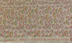 HTF Dear Stella Abstract Rainbow Fabric Blue Yellow Pink Green Fuchsia White BTY