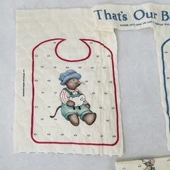 Vintage “That’s Our Baby” 624 Quilted Bib Panels Doll Bears & Mouse Plus Fabric