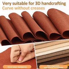 12 Rolls 8″x35″20.5x90cm 1.4mm Thick Soft Felt Fabric Sheet 12 Assorted Brown…
