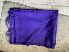DEEP PURPLE SATIN Jacquard Brocade Fabric Rosette Floral 58 Inch Polyester, BTY