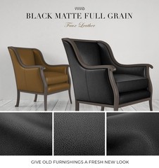 VViViD Bycast65 Black Matte Buffed Full-Grain Faux Leather 50ft x 54″,