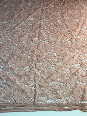 Summer MAUVE Floral Pattern Double Dyed Flat Lace on Mesh Fabric by the Yard –