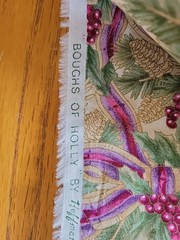 Vtg Hoffman International Fabrics Screen Print Boughs Of Holly 64×44 Upholstery