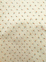 Vtg Yellow Rose TEXTURED Cotton Fabric 40-1/4×55-1/2″ KITTEN Buttons **READ**
