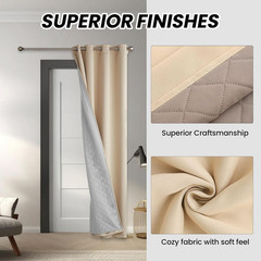 3-In-1 Thermal Blackout Curtains for Winter Insulating – Noise Cancelling Curtai
