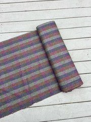 Stevens Forstmann Woolens WOOL MOHAIR FABRIC Blue Red Gray LARGE BOLT Vintage
