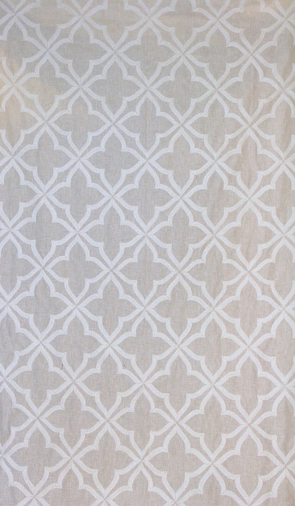 Kasmir fabric remnant Adornment White on White Crewel upholstery 52″W x 90″L