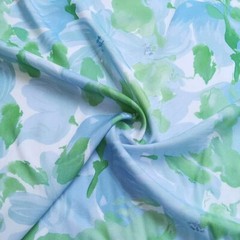 55” Wide Painting Floral Dress Fabric Soft Viscose Poplin Material Sewing