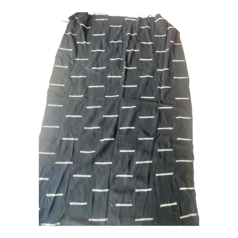 African Mudcloth Fabric Bambara Hand Woven Mali Mudcloth 60”x40” Black And White