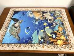 Springs Industries Cotton Fabric Panel Coral Sea #6729 33” Wide 43.5” Tall