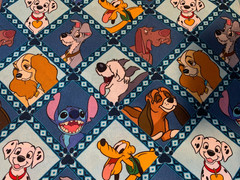 Disney Dogs Scrap 9″x 21”, Cotton Fabric Fat eighth, dalmation scamp pluto Lady