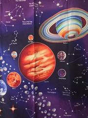 Space Cotton Fabric Panel By Avlyn Planets Constellations Solar System