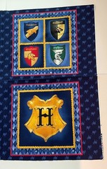 Vintage Pillow Panel – 4 Hogwarts House Shields (2 different designs)