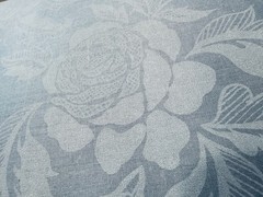 VTG Cotton Chintz Fabric BLUE ROSES on Wedgwood BLUE FRENCH COUNTRY By the YARD