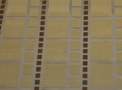 KNOLL TEXTILES GRAMERCY YORKVILLE BEIGE GEOMETRIC SQUARES VELVET FABRIC 2.1 YARD