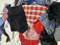 4+ LB Fabric Scrap Lot Mixed Lace Sheer Novelty Prints Sewing Craft DIY Bundle
