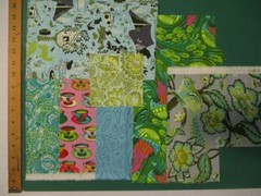 Cotton Quilt Fabric Scrap Lot Tula Pink Free Spirit 7 Pieces Various
