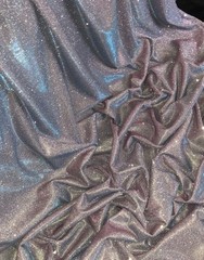 BTY Iridescent Lurex Glitter 4Way Stretch Fabric – Silver, Pink/Blue Color Shift