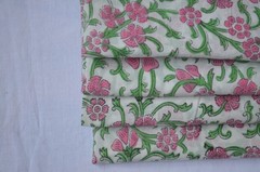 7 Yard Hand Block Floral Print Fabric 100%Cotton NO TARRIF CHARGES 100%✅ZK_234