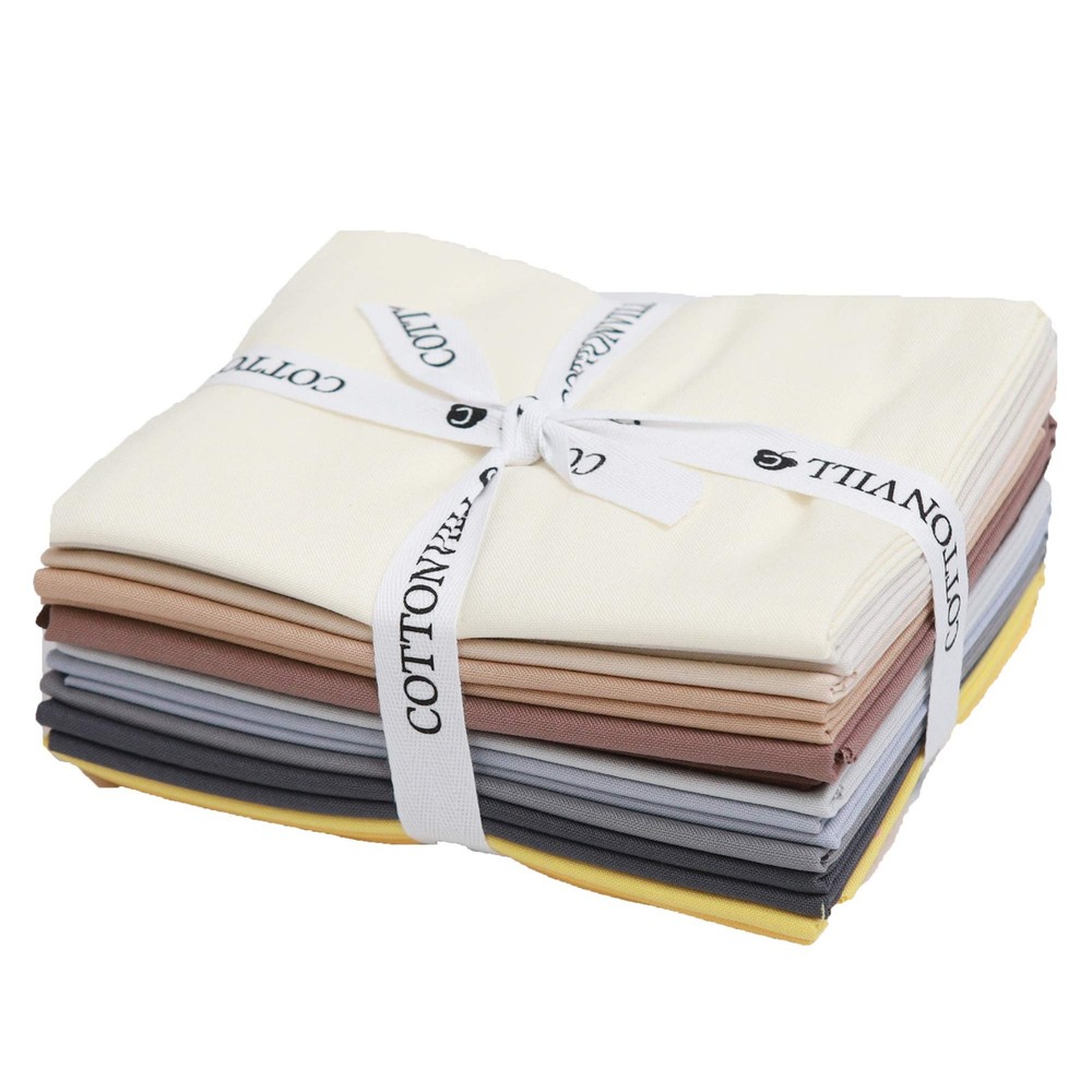 COTTONVILL 20COUNT Cotton Solid Quilting Fabric Quarter 12pcs 99-Desert