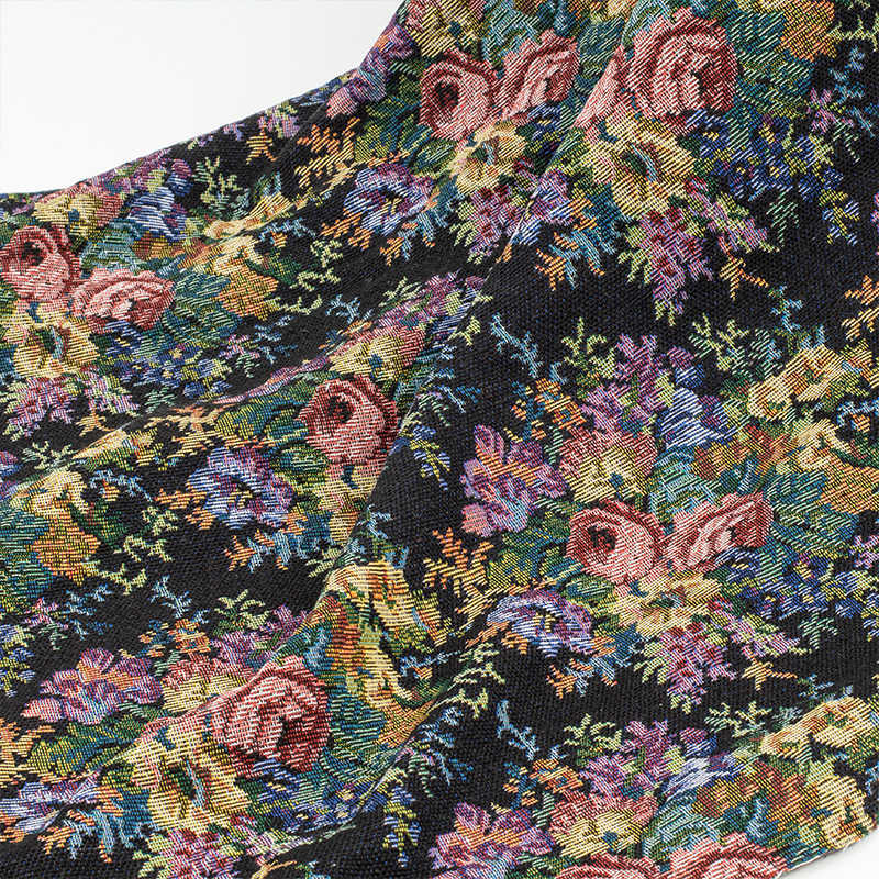 Vintage French Rose Floral Flower Jacquard Tapestry Upholstery Decorator Fabric