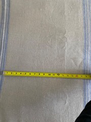 Blue striped linen French ticking fabric – 57” width, 7 yards