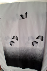 88×61″ Black/White Ombre Butterfly Panel for Drapes, Quilt Back, Bedding 7x5Feet