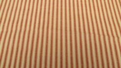 Red OFF WHITE RAILROAD STRIPE COTTON PILLOW TICKING P/Kaufman 2yd 16″ x56