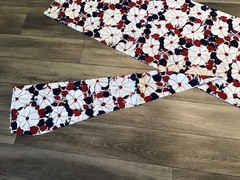 1970s Klopman Mills 44” wide Red, White And Blue Large Floral Fabric, 1 7/8 yd.