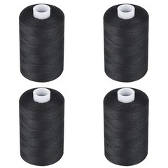 Simthread All Purpose Sewing Thread, 4 Spools Each 1000 Yards of Black