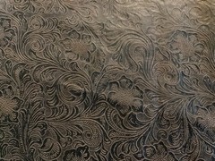 Faux Tooled Floral Embossed 40.5” X 20.5” Cowhide Leathercraft Fabric