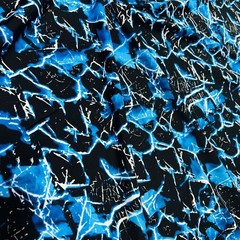 Abstract Neon Blue Thunders print Spandex Fabric 4-way Stretch Swimwear By Yard