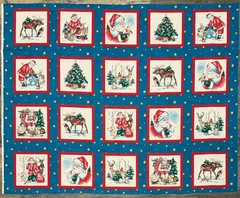 Vintage Faye Burgos for Marcus Brothers Christmas Cotton Fabric Panel 35″ x 44″
