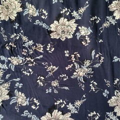 Ivory, Blush Pink Floral on Navy Cotton Jersey Knit – OEKO-TEX 1.89 YD PIECE