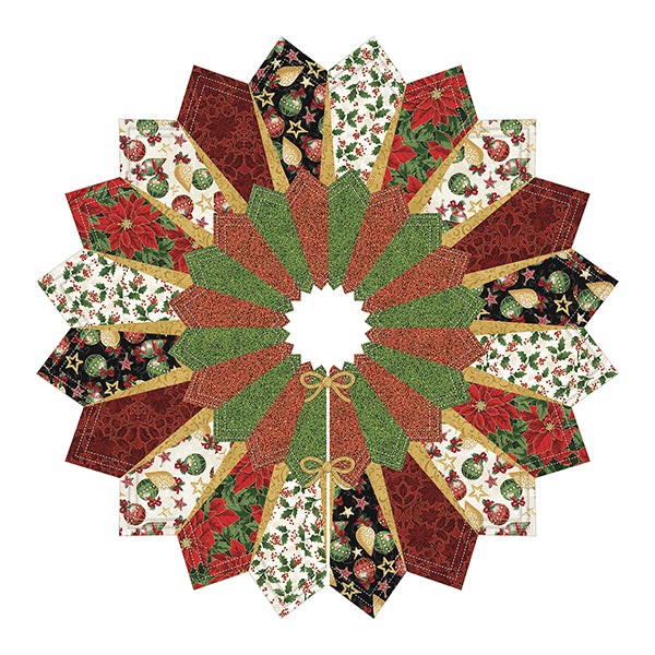 Hoffman California Metallic Dresden Tree Skirt Kit, QFDTS3-161, 40″ diameter